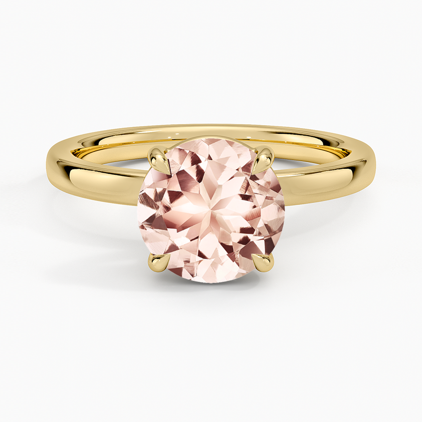 Morganite Fairmined Perfect Fit Solitaire 2mm Ring in 18K Yellow Gold