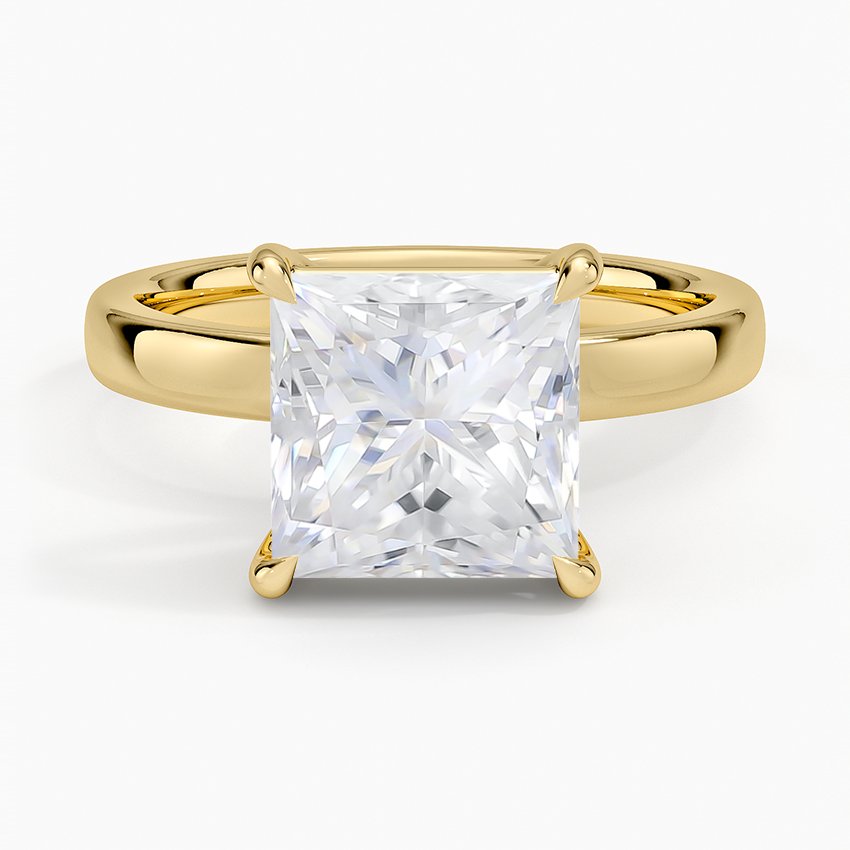 Moissanite Fairmined Perfect Fit Solitaire 2.5mm Ring in 18K Yellow Gold
