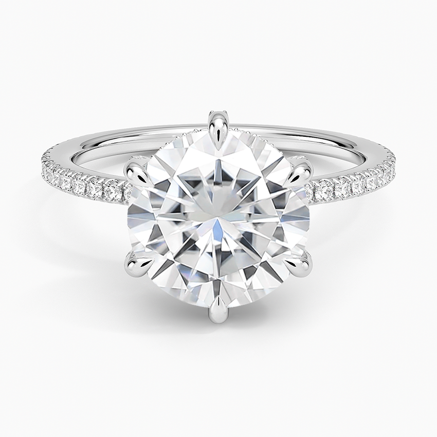 Moissanite Viviana Three-Quarter Coverage Six-Prong Diamond Ring (1/3 ct. tw.) in 14K White Gold