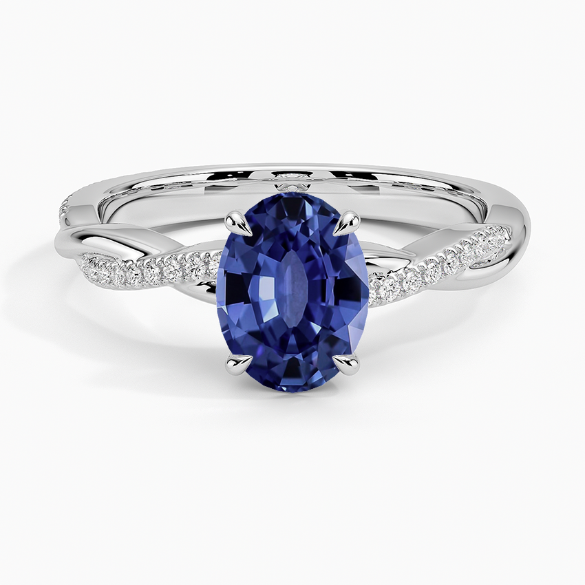 Sapphire Petite Twisted Vine Diamond Ring (1/8 ct. tw.) in 18K White Gold