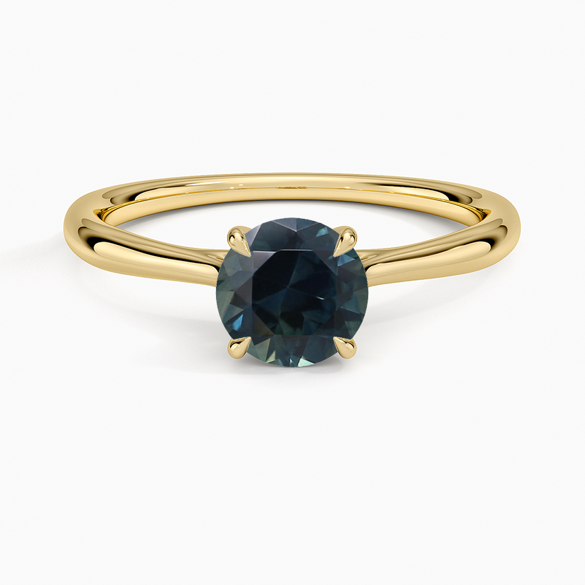 Sapphire Freesia Cathedral Solitaire Ring in 18K Yellow Gold