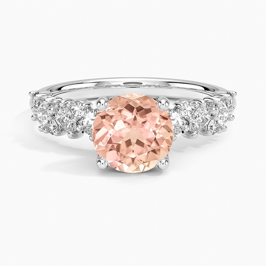 Lab Grown Sapphire Olivetta Diamond Ring in 18K White Gold