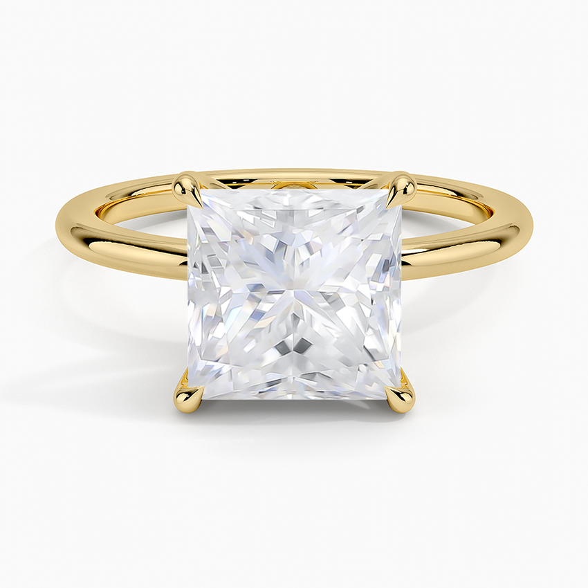 Moissanite Fairmined 1.5mm Comfort Fit Ring in 18K Yellow Gold