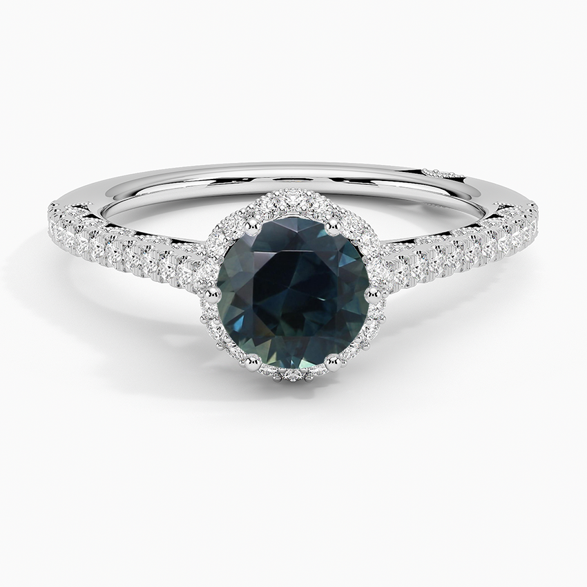 Sapphire Tacori Petite Crescent Classic Bloom Diamond Ring in 18K White Gold