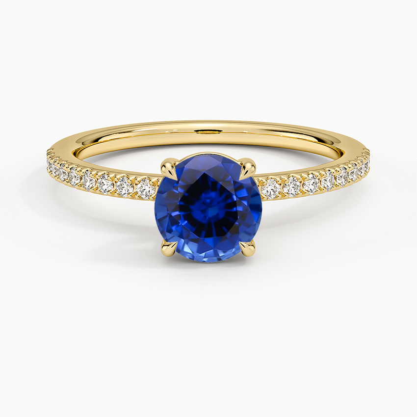 Sapphire Perfect Fit Half Coverage Diamond Ring in 18K Yellow Gold
