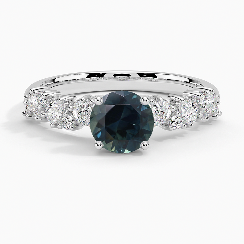 Sapphire Olivetta Diamond Ring in 18K White Gold