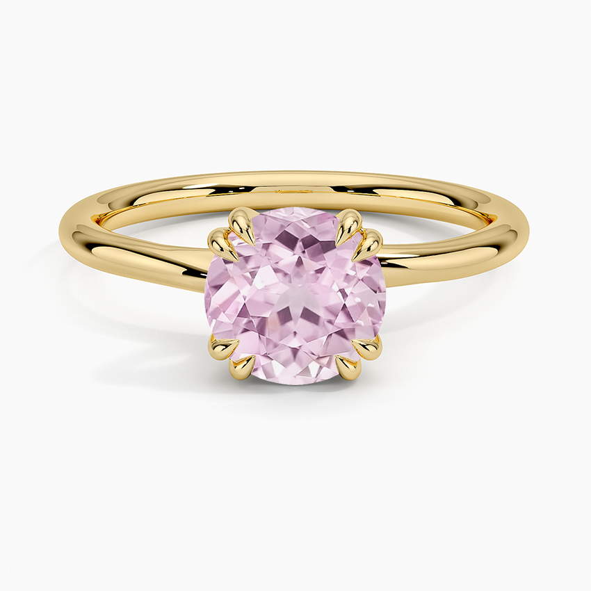 Lab Grown Sapphire Dulce Double Claw Prong Solitaire Ring in 18K Yellow Gold