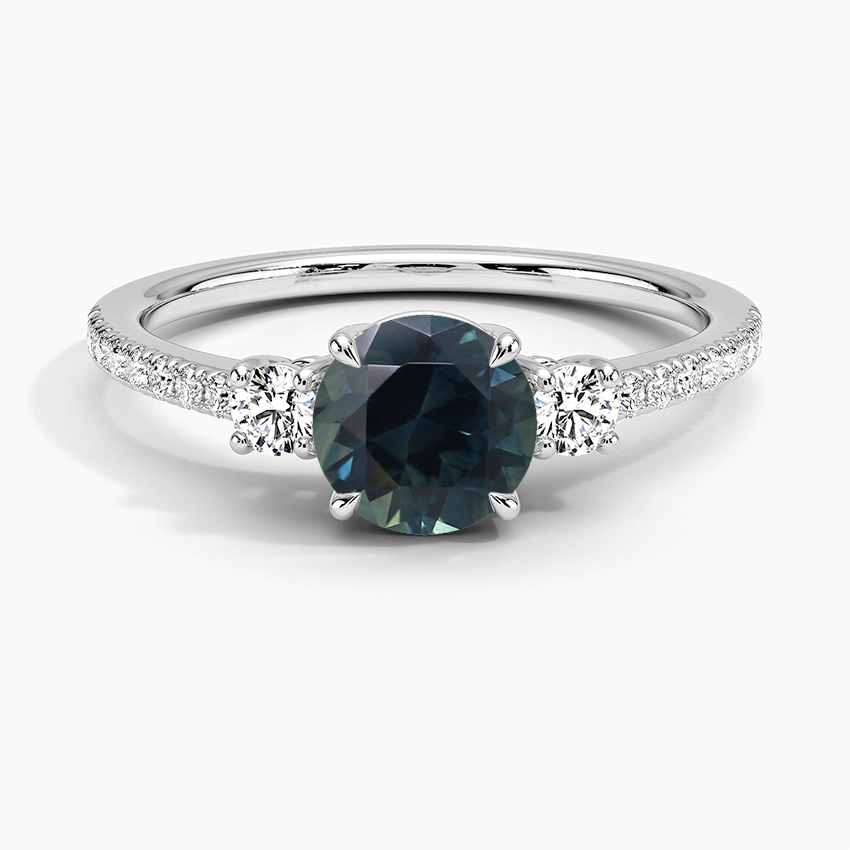 Sapphire Lyra Three Stone Diamond Ring (1/4 ct. tw.) in 18K White Gold