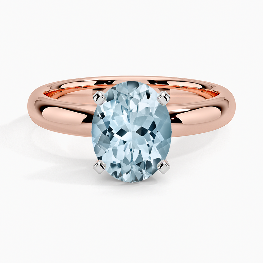 Rose gold on sale aquamarine ring