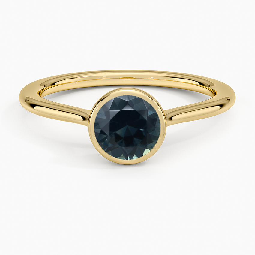 Sapphire Petite Luna 1.5mm Bezel Ring in 18K Yellow Gold