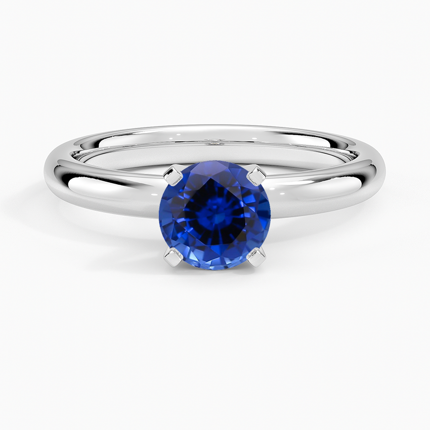 Sapphire Comfort Fit 2.5mm Ring in 18K White Gold
