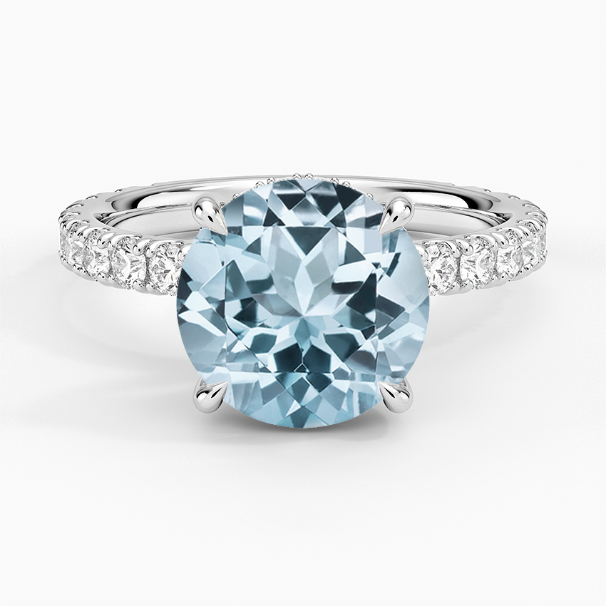 Aquamarine Grand Perfect Fit Three-Quarter Diamond Ring in 14K White Gold
