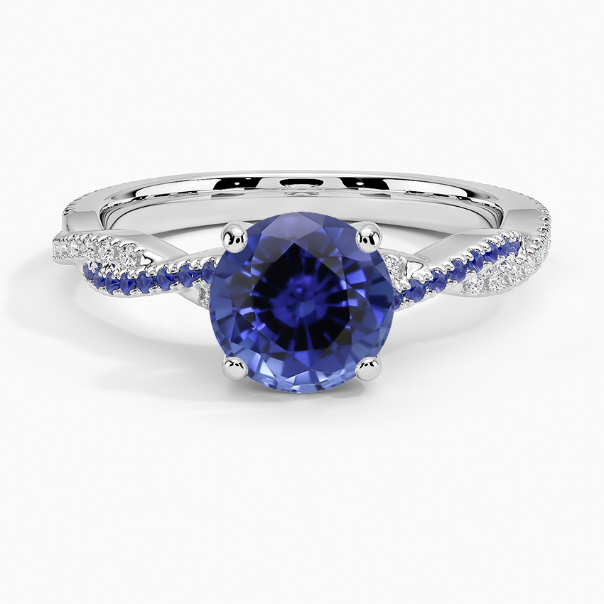 Sapphire Petite Luxe Twisted Vine Sapphire and Diamond Ring (1/8 ct. tw ...