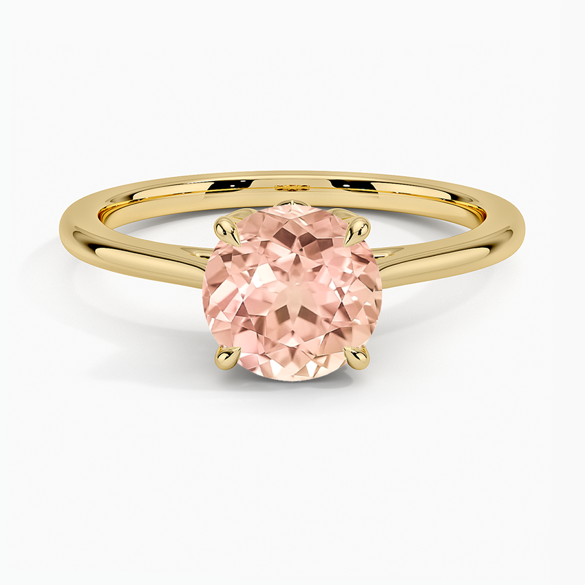 Lab Grown Sapphire Petal 1.5mm Solitaire Ring in 18K Yellow Gold