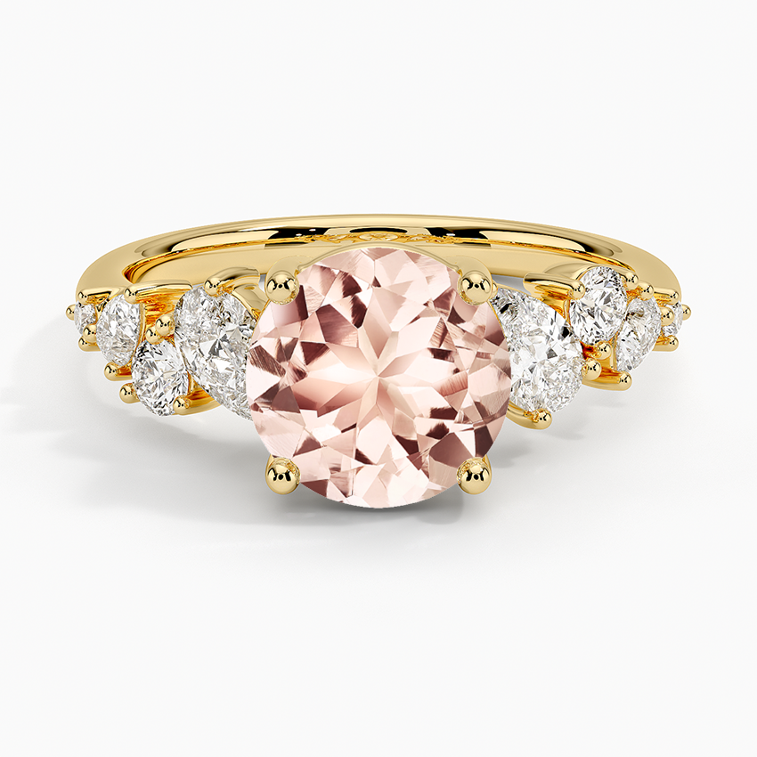 Morganite Olivetta Tapered Diamond Ring (1/2 ct. tw.) in 18K Yellow Gold