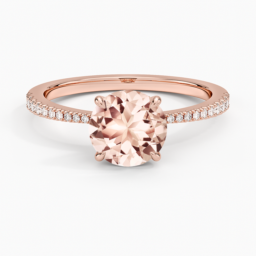 Morganite Elena Diamond Ring in 14K Rose Gold