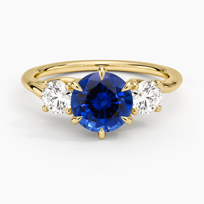 Sapphire Luxe Delilah Three Stone Diamond Ring in 18K Yellow Gold