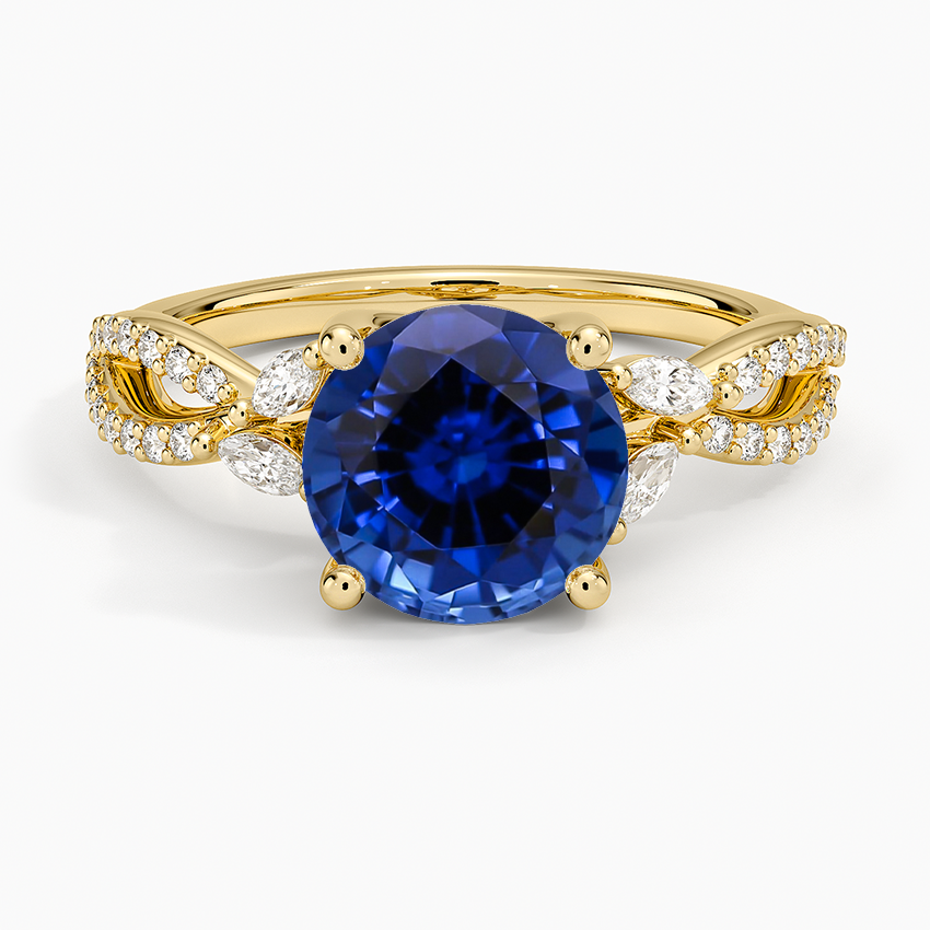 Lab Grown Sapphire Luxe Willow Diamond Ring (1/4 ct. tw.) in 18K Yellow Gold
