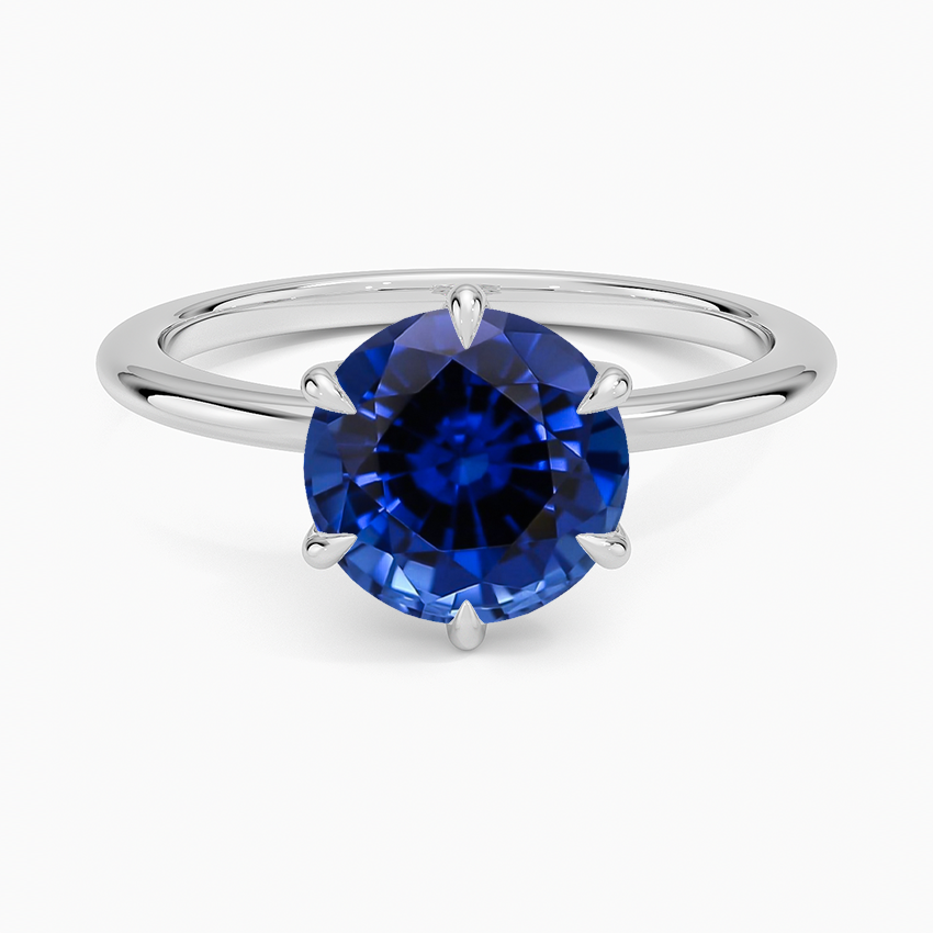 Lab Grown Sapphire Petite Esme 1.5mm Ring in 18K White Gold