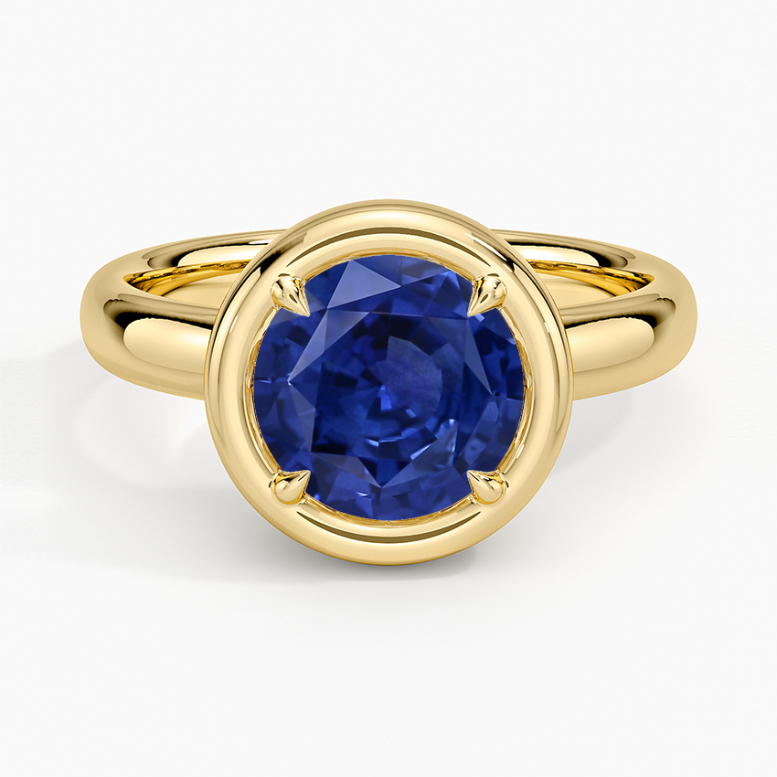 Sapphire Andrea Bezel Prong Ring in 14K Yellow Gold