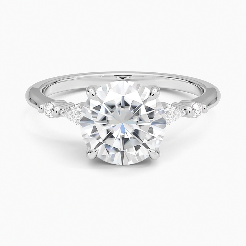 Moissanite Soraya Diamond Ring in 18K White Gold