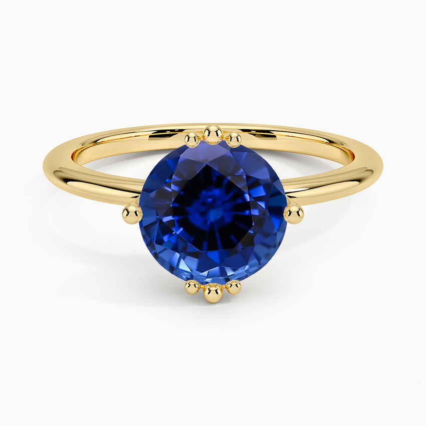 Lab Grown Sapphire Samara Eight-Prong Solitaire Ring in 18K Yellow Gold