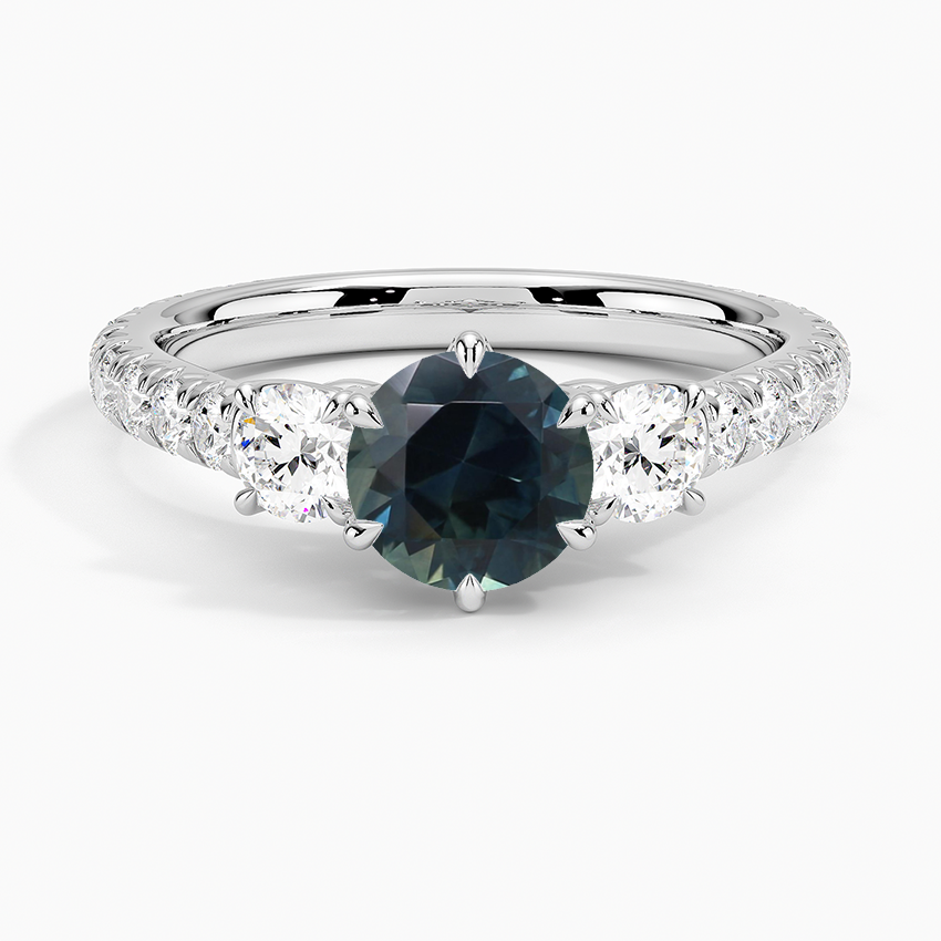 Sapphire Gramercy Three Stone Diamond Ring (3/4 ct. tw.) in 18K White Gold