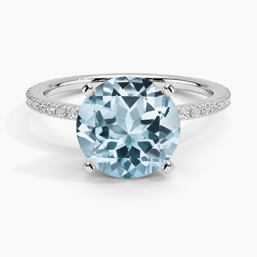 Aquamarine Luxe Ballad Diamond Ring (1/4 ct. tw.) in 18K White Gold