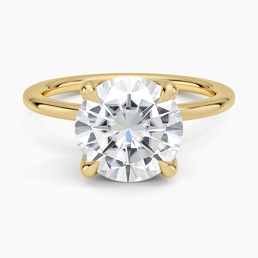 Moissanite 1.5mm Petite Elodie Perfect Fit Solitaire Ring in 14K Yellow Gold
