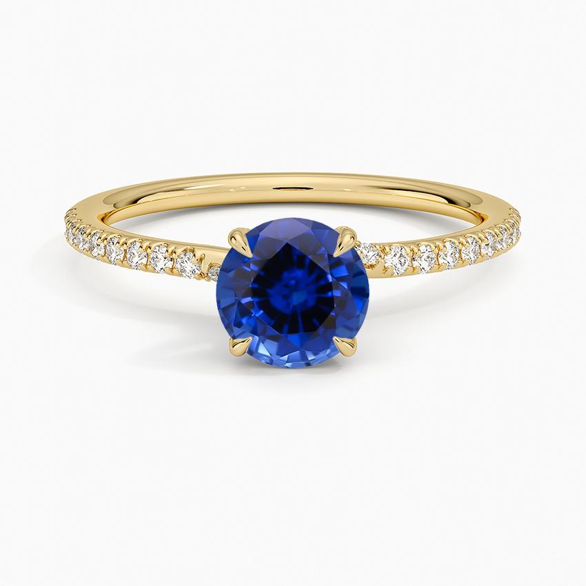 Sapphire Entwined Diamond Ring in 18K Yellow Gold