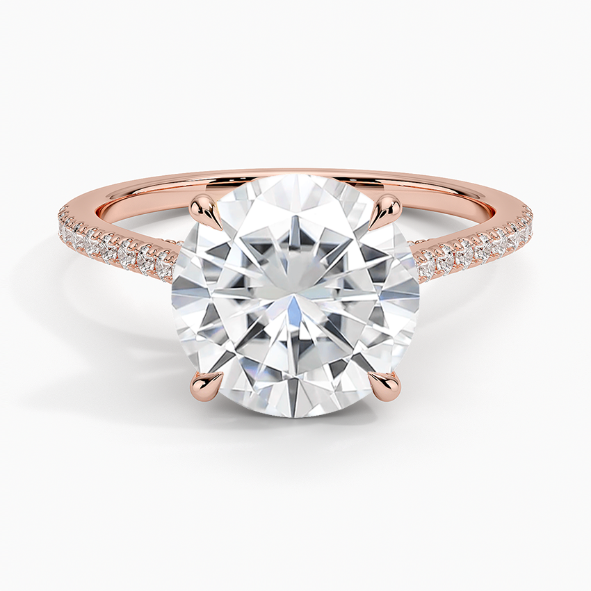 Moissanite Luxe Dawn Diamond Ring in 14K Rose Gold