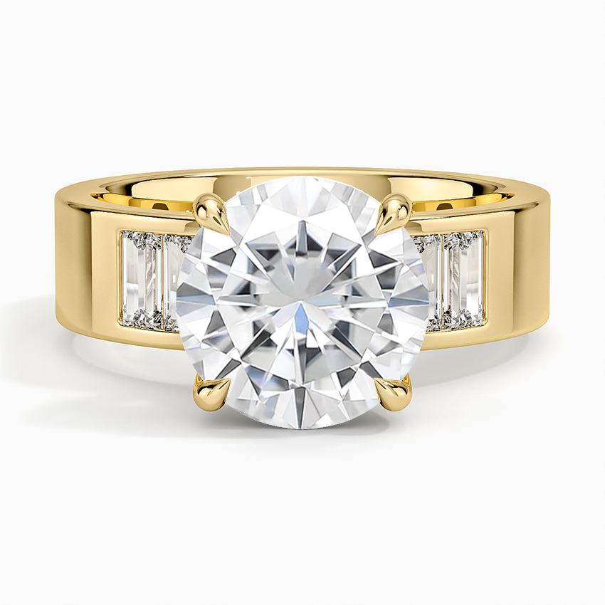 Moissanite Peyton 5mm Channel-Set Diamond Ring in 14K Yellow Gold