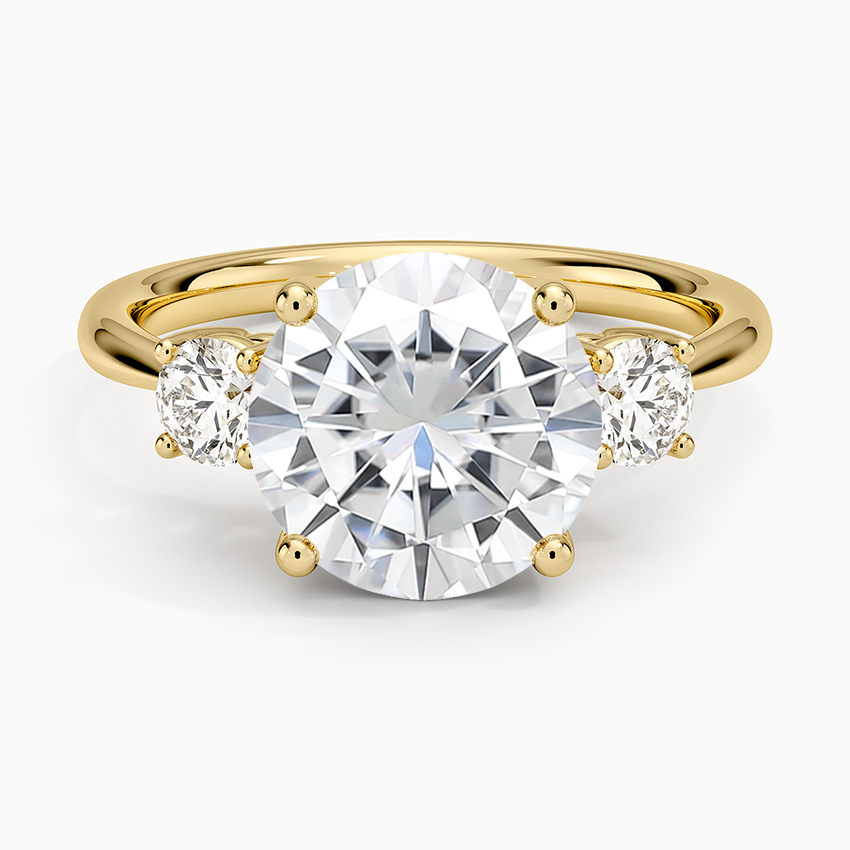 Moissanite Selene Three Stone Diamond Ring (1/3 ct. tw.) in 14K Yellow Gold