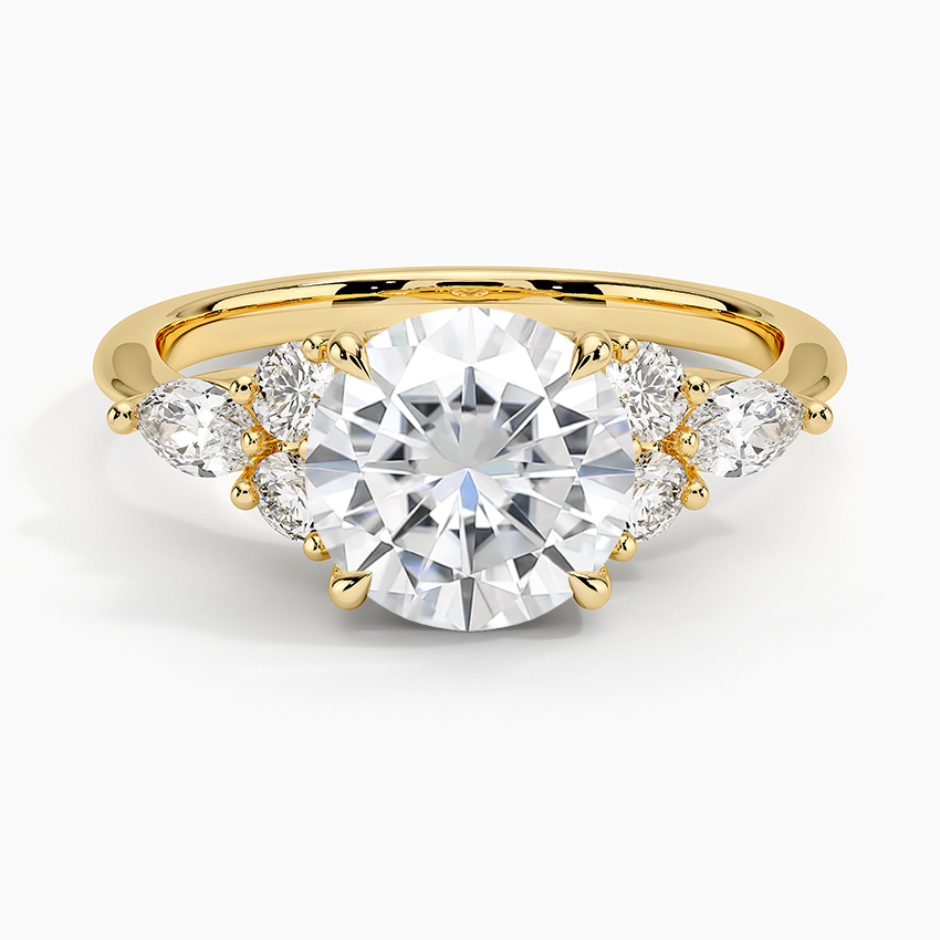 Moissanite Luxe Nadia Diamond Ring in 18K Yellow Gold