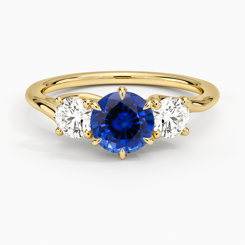 Sapphire Luxe Delilah Three Stone Diamond Ring in 18K Yellow Gold