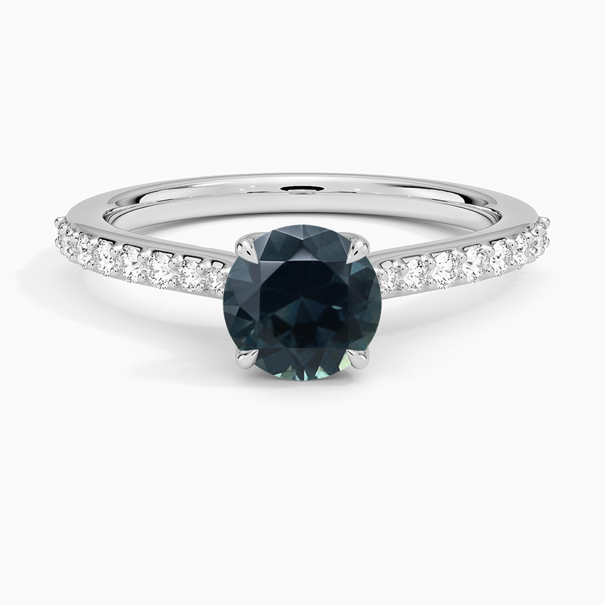 Sapphire Elodie Cathedral Diamond Ring in 18K White Gold