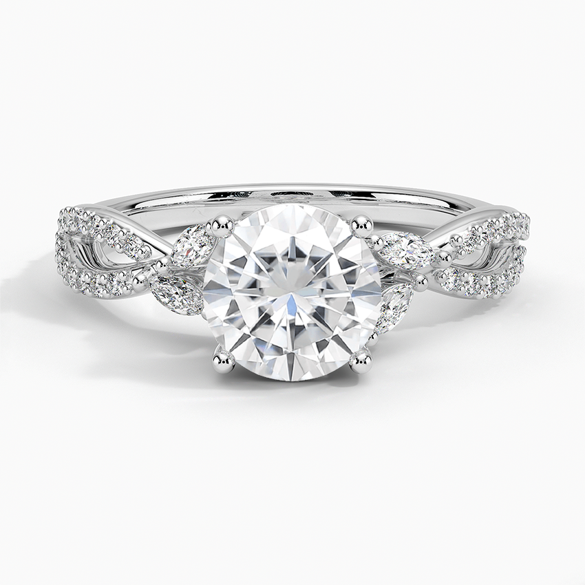 18K White Gold Moissanite Luxe Willow Diamond Ring (1/4 ct. tw.)