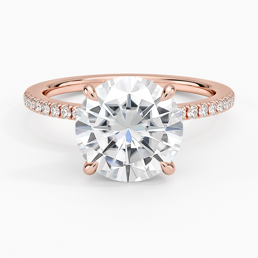 Moissanite Demi Half Coverage Diamond Ring (1/5 ct. tw.) in 14K Rose Gold