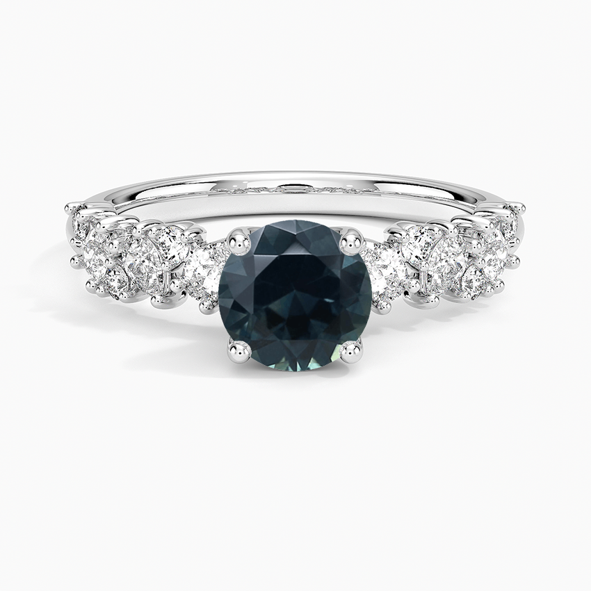 Sapphire Olivetta Diamond Ring in 18K White Gold