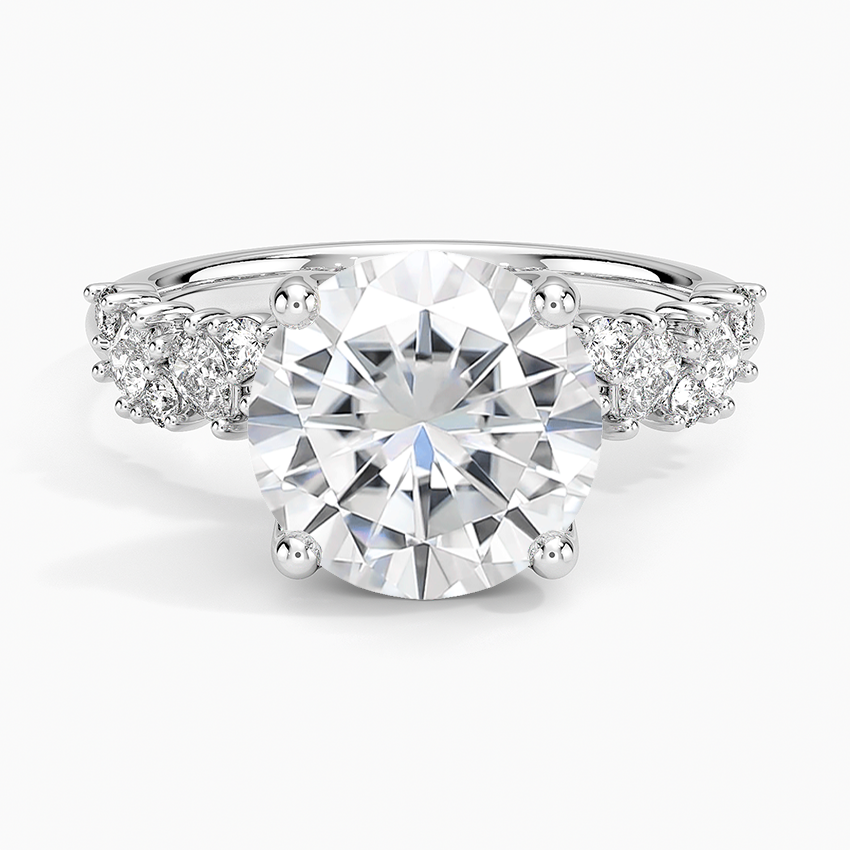 Moissanite Olivetta Diamond Ring in 14K White Gold