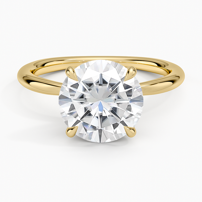 Moissanite Freesia 2mm Solitaire Ring in 14K Yellow Gold