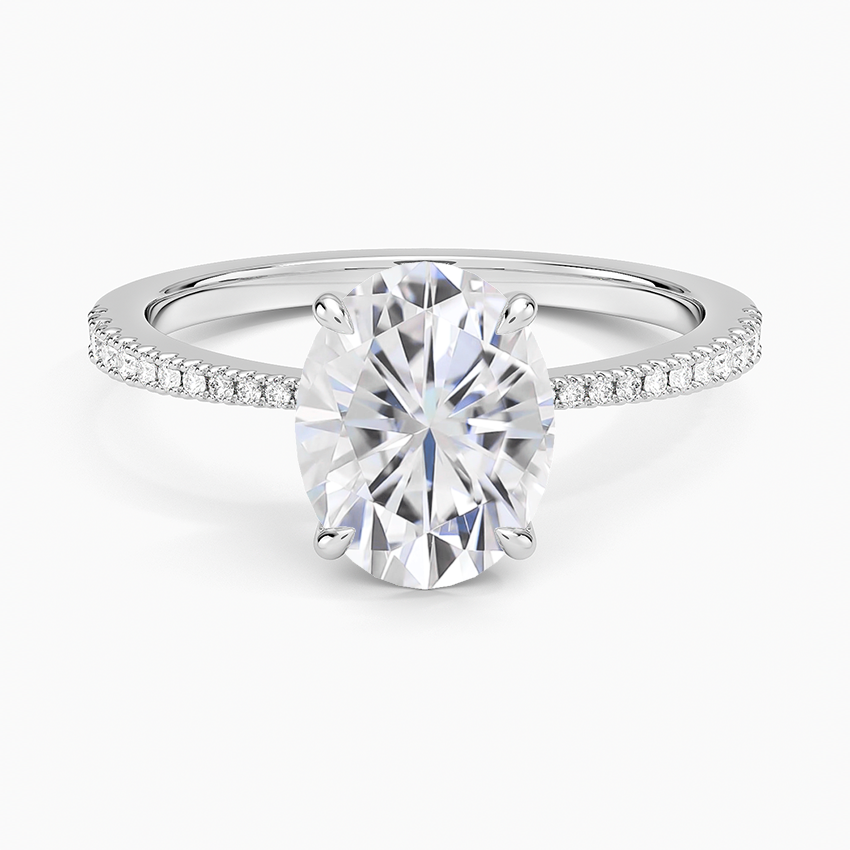 Moissanite Elena Diamond Ring in 14K White Gold