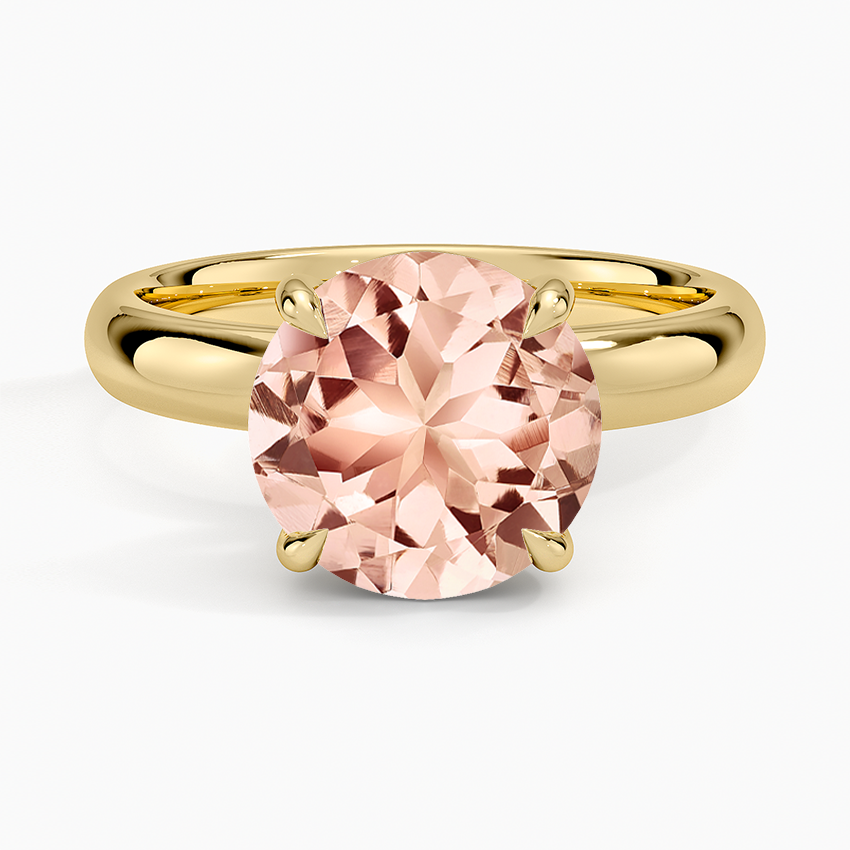 Morganite Audrey Perfect Fit 3mm Solitaire Ring in 14K Yellow Gold