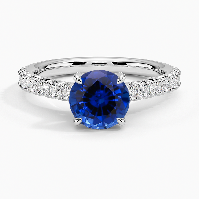 Sapphire Sienna Half Coverage Hidden Accents Diamond Ring (1/2 ct. tw.) in 18K White Gold