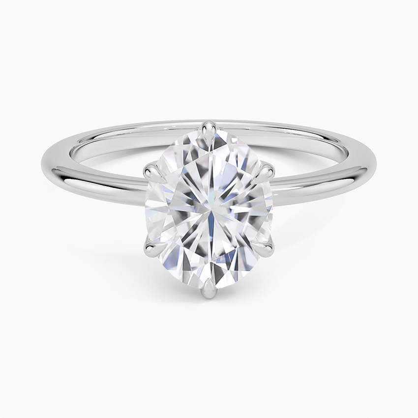 Moissanite Petite Esme 1.5mm Ring in 18K White Gold