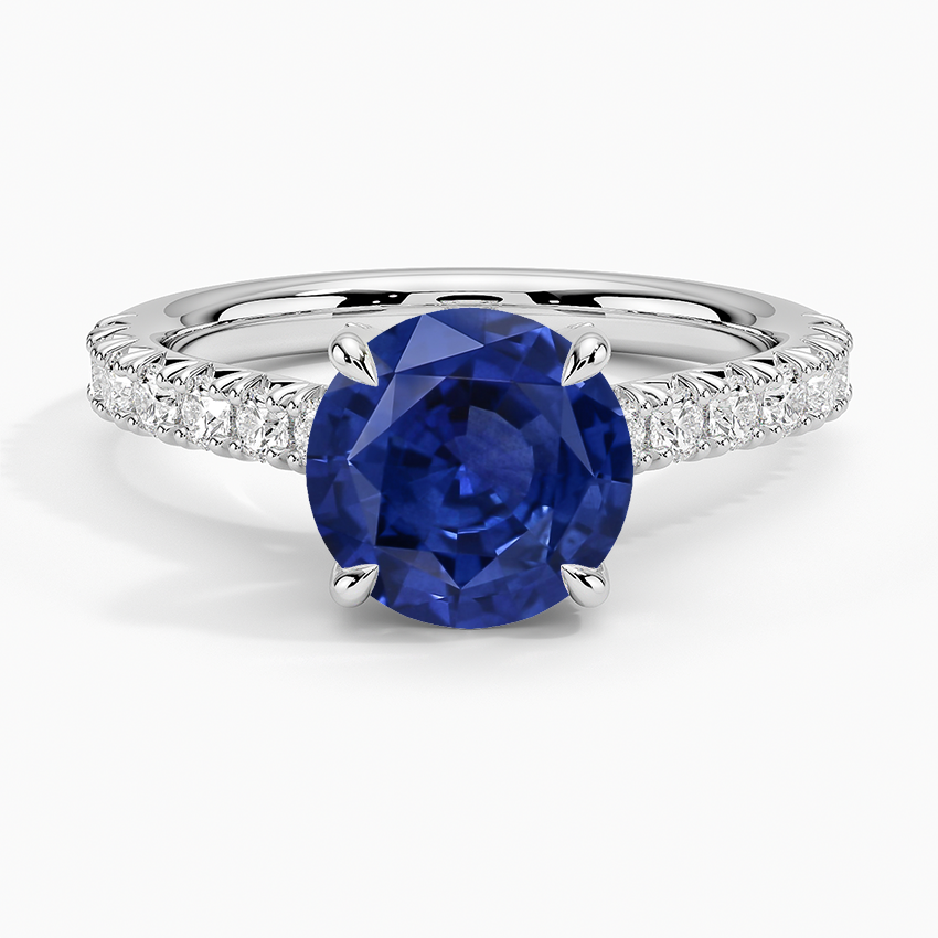 Sapphire Sienna Half Coverage Hidden Accents Diamond Ring (1/2 ct. tw.) in 14K White Gold