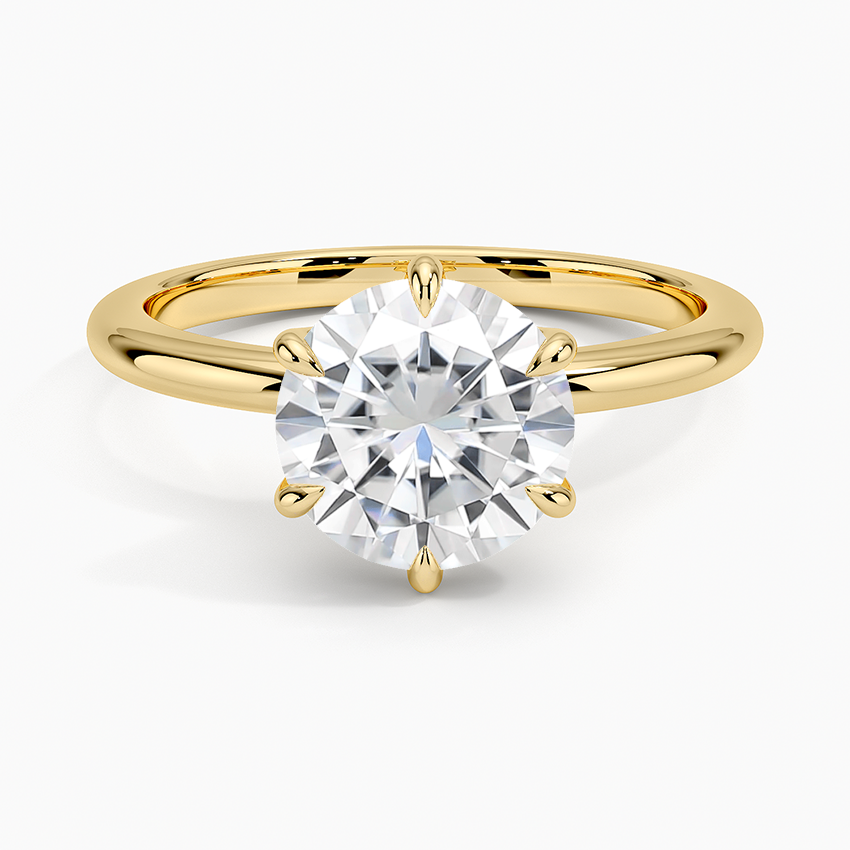 Moissanite Esme Hidden Halo Diamond Ring in 18K Yellow Gold