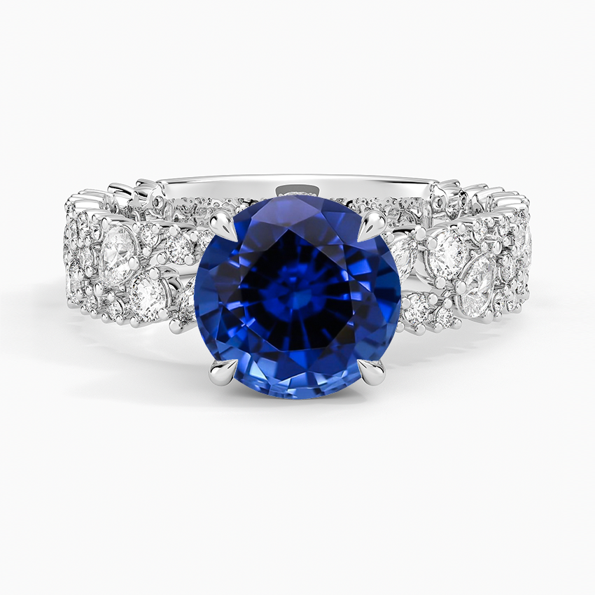 Lab Grown Sapphire Glacé Diamond Ring (3/4 ct. tw.) in 14K White Gold