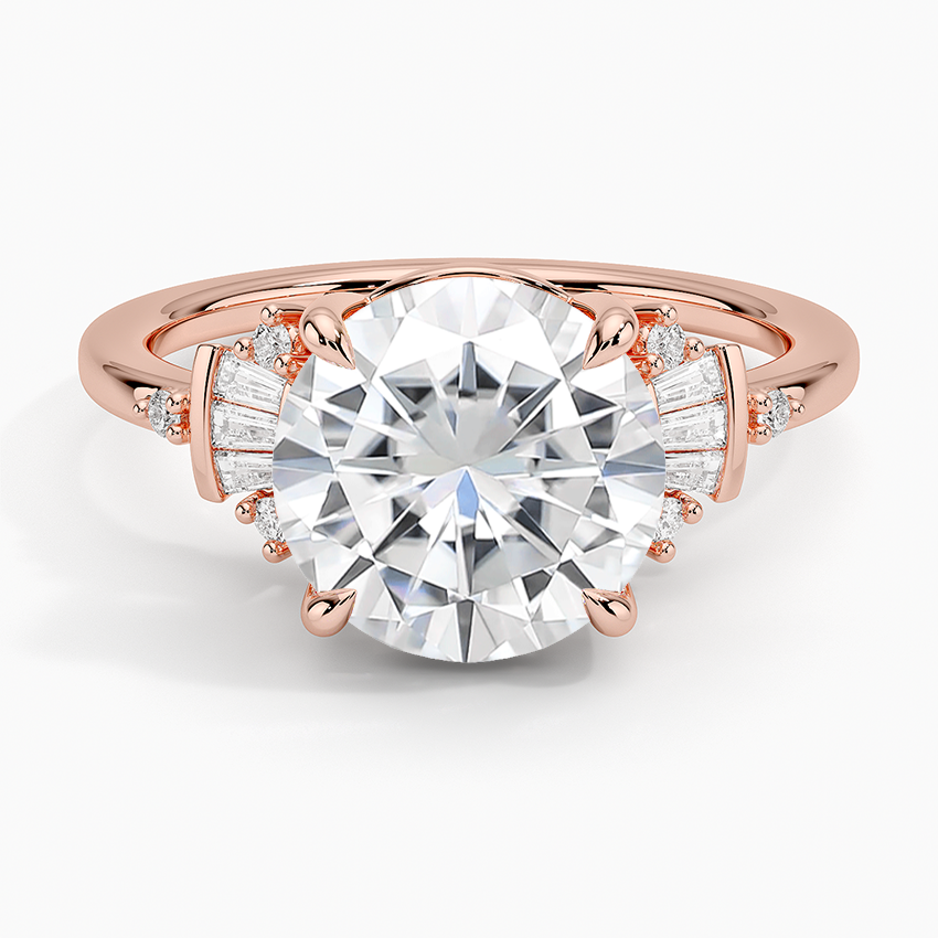 Moissanite Daphne Art Deco Ring (1/8 ct. tw.) in 14K Rose Gold