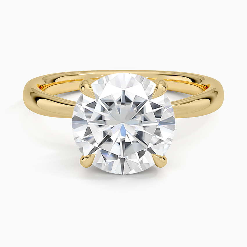 Moissanite Freesia 2.7mm Solitaire Ring in 14K Yellow Gold